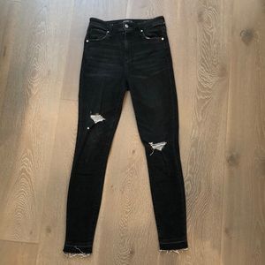 Black washed high rise super skinny jeans
